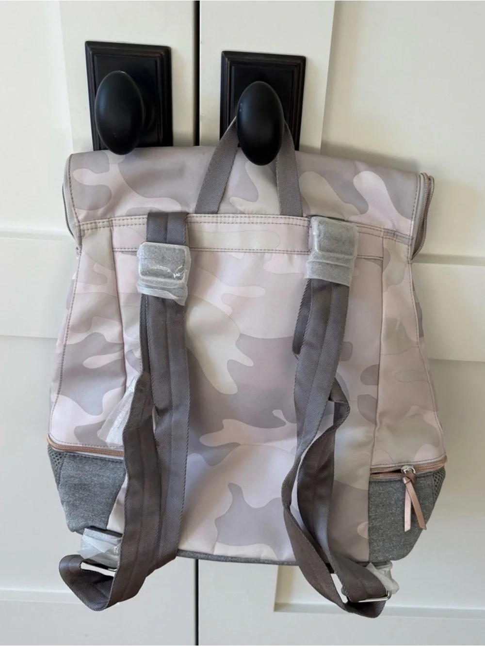 Stella & Dot Soft Camo Backpack in Light Gray and Stone